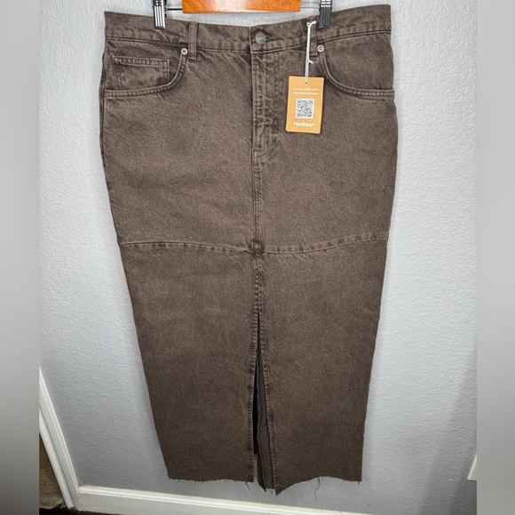 Reformation Brown Denim Maxi Skirt - Picture 1 of 4